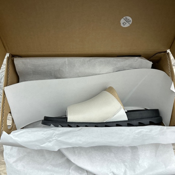 NIB Sorel Roaming Decon Leather Slide Sandal Sea Salt - Picture 10 of 12